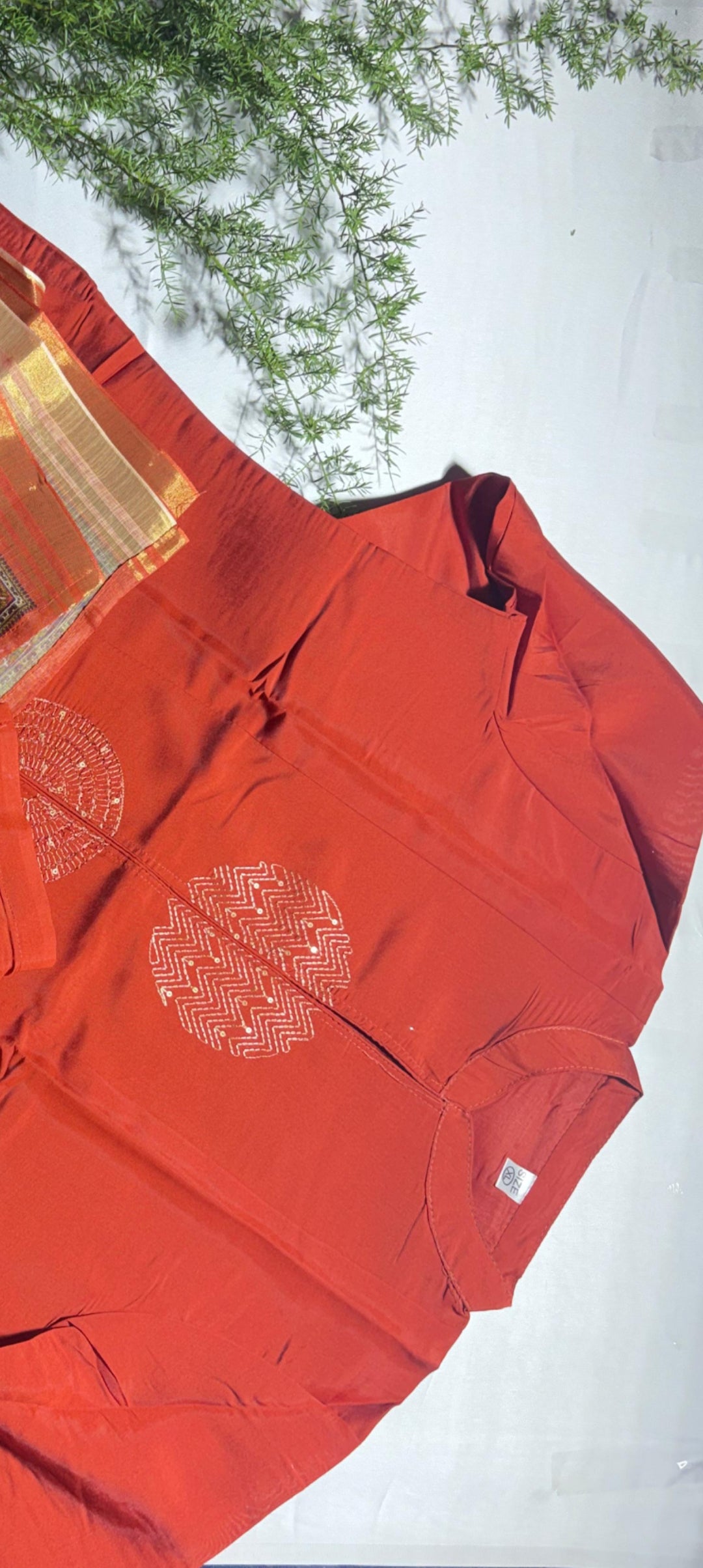 Women’s Rust Orange Kurta Palazzo Set with Ethnic Printed Dupatta